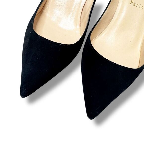 Christian Louboutin - Kate 95 mm Black Suede Pointed Toe Pump Heels Women’s 39 - Picture 8 of 10